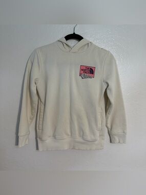 The North Face Cream Pullover Hoodie - Lightweight Kid’s Sweatshirt, Sz M-10